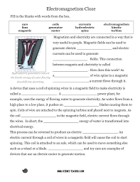Electromagnetism Cloze Science