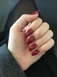 Dark red nail polish is as timeless classic! Dark Red Acrylic Nails Red Acrylic Nails Prom Nails Red Nails