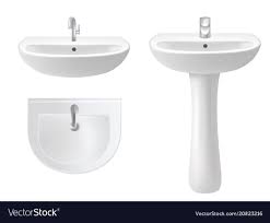 Bathroom Sink Clipart Black And White Washbasin Icon Set Realistic Vector Image On Vectorstock Icon Set Wash Basin Vector Images