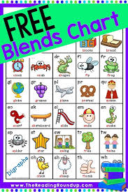 free printables chart for learning blends and digraphs