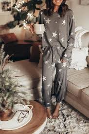 Star Print Sweatshirt Lounge Wear Stylish Loungewear Outfits Womens Casual Outfits