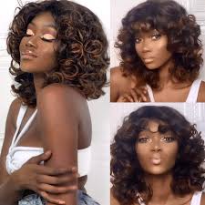 Curls generally need a little extra love, and it's important to know how to do. Amazon Com Short Afro Curly Wigs With Bangs For Women 2 Tone Ombre Brown Kinky Curly Hair Wig For Black Women Synthetic Heat Resistant Full Wigs Big Bouncy Fluffy Curly Wig