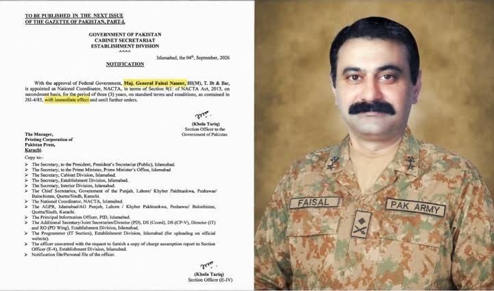 Maj Gen Faisal Naseer appointment puts Nacta back in focus