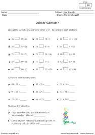 Primaryleap Co Uk Add Or Subtract Worksheet Subtraction Basic Algebra Free Worksheets For Kids