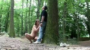 Claudie tied-up in the forest and fucked