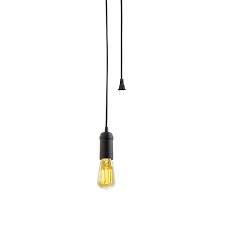 Newhouse Lighting Plug In Mini Pendant Designer Fabric Cord Black