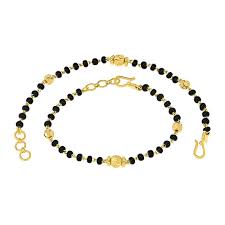 22k Black Beads Baby Bracelets Raj Jewels