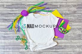 Festive mardi gras vest (shirt, bow tie, pants not included) traditional mardi gras colors of gold, green, and purple. White Shirt Mockup Mardi Gras Green Gold Purple Flatlay 435302 Occasions Design Bundles