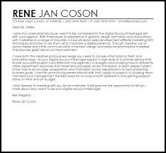 Crafting an account manager cover letter that catches the attention of hiring managers is paramount to getting the job and livecareer is here to help you stand out from the competition. Digital Account Manager Cover Letter Sample Cover Letter Templates Examples
