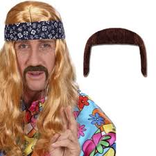 70er Jahre Bart braun Kunstbart Hippie Schnauzbart, 2,69 €