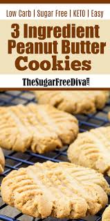 Yum Keto Low Carb Gf Sf 3 Ingredient Peanut Butter Cookies Sugar Free Peanut Butter Cookies Sugar Free Peanut Butter Easy Peanut Butter Cookies