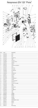 Delonghi coffee machine parts diagram. Nespresso En125 Pixie Spare Parts