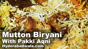 Hyderabadi Biryani Mutton With Pakki Aqni Recipe Video Dum Biryani With Cooked Mutton Youtube Biryani Cooking Recipes In Urdu Dum Biryani