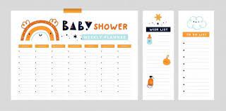 Weekly Planner Page With Cute Rainbow Organizer For Mom And Baby Baby Shower In 2020 Weekly Planner Baby Shower Wishes Planner