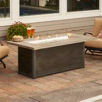 Gather around this beautiful fire pit! Bond Canyon Ridge Fire Pit Gas Wayfair