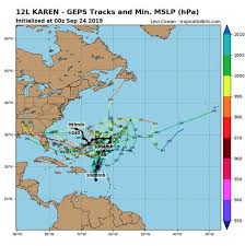 Tropical Storm Karen Path Map Latest Euro Model Noaa