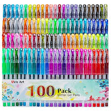 Remove the stencil and plonk it into some water. Buy Glitter Gel Pens 100 Color Glitter Pen Set For Making Cards 30 More Ink Neon Glitter Gel Marker For Adult Coloring Books Journaling Crafting Doodling Drawing Online In Turkey B073pxwwjg