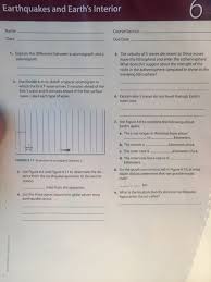 Add the following labels to your diagram: Solved 6 Earthquakes And Earth S Interior Name Course Sec Chegg Com
