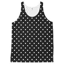 Black And White Polka Dot Tank Top Small White Polka Dots Black Background All Over Print Tank Top Zazzle Com Printed Tank Tops Tops Black Backgrounds