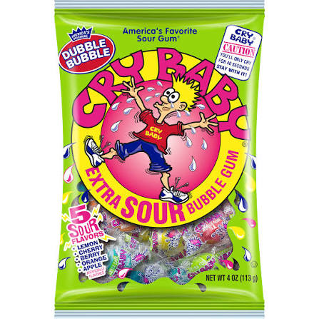 Cry Baby Extra Sour Bubble Gum (4 oz. Bag)