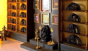 This pooja room is adorned with a timeless decoration idea! Top 5 Pooja Room Decoration Ideas For Your Home Print A Wallpaper