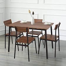 Karmas Product 5 Piece Wood Dining Table Set Home Kitchen Table And Chairs For 4 Person With M Wood Dining Room Table Dining Table Setting Wooden Kitchen Table