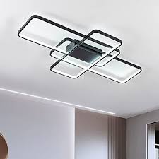 Modern led chandeliers rectangular pool. Buy Chying Modern Led Ceiling Light Flush Mount 41 60w 3 Layer Geometric Black Light Fixture Pvc Metal Chandelier Lights 41 Inch For Bedroom Living Room Study Kitchen Daylight White 6000k Online In