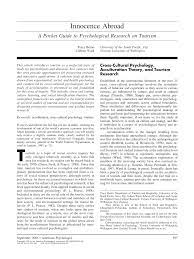 As a psychological research method 1 students, we are required to critically analyze a. Pdf Innocence Abroad A Pocket Guide To Psychological Research On Tourism