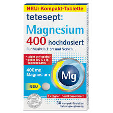 Magnesium ist ein wichtiger bestandteil des zellstoffwechsels und elektrolythaushalts im körper. Tetesept Magnesium 400 Hochdosiert 30 St Shop Apotheke Com