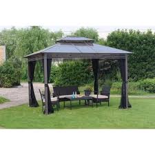 Hampton Bay Farrington Hard Top Gazebo 10x12 Feet L Gz669pst I Home Depot Canada Gazebo Pergola Gazebo Patio Gazebo