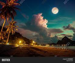 Find the perfect moon stars night sky house stock photo. Beautiful View Sea Image Photo Free Trial Bigstock