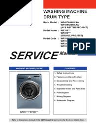 Check spelling or type a new query. Samsung Wf407 Wf409 Wf350 Wf330 Washer Service Manual Washing Machine Switch