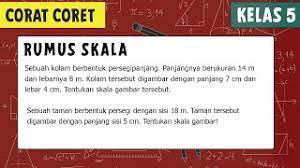 Jika jarak kota a dan kota b pada peta tersebut adalah 15 cm, berapakah jarak. Skala Kelas 5 Rumus Skala Youtube