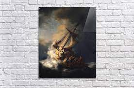 Rembrandt's only known seascape, the storm on the sea of galilee, 1633. Rembrandt Van Rijn The Storm On The Sea Of Galilee Hd 300ppi Stock Photography