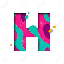 Each letter is designed with many varieties like flowers, pencils, stripes and many more. Paper Cut Letter H Realistic 3d Multi Layers Papercut Effect Isolated On White Background Colorful Character Of Alphabet Letter Font Decoration Origami Element For Birthday Or Greeting Design Royalty Free Cliparts Vectors