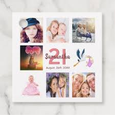 21st Birthday Thank You Gifts For Guests 21st Birthday Party Photo Collage Thank You Favor Tags Zazzle Com 16th Birthday Party 18th Birthday Party Birthday Party 21