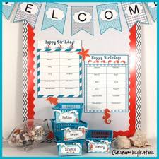 Birthday Chart Coordinates With Nautical By The Sea Classroom Theme