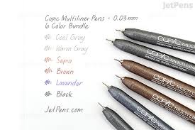 Trwała aluminiowa obudowa, duży wybór grubości. Copic Multiliner Pen 0 03 Mm 6 Color Bundle Jetpens