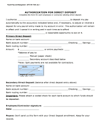 authorization for direct deposit fill online printable fillable blank pdffiller