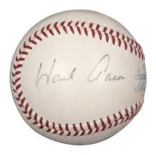 Изучайте релизы henry aaron на discogs. Lot Detail Babe Ruth And Hank Aaron Dual Signed Oal Harridge Baseball With Ruth On Sweet Spot Psa Dna 8