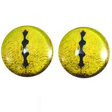 Gelbe Schlange Handgemachte Glasaugen 6mm bis 40mm Schmuck Cabochon Art  Doll Taxidermy Skulpturen Polymer Clay flach gewölbt Drache Reptil  realistisch