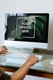 Download Premium Psd Of Businessman Working On A Computer Screen Mockup In 2020 Computer Mockup Business Card Mock Up Computer