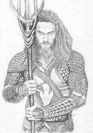 Aqua Man Pencil Drawing The Justice League Fan Art Print Aquaman Jason Momoa Aquaman Aquaman 2018