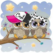 How to draw a cartoon owl. Two Cartoon Cute Owls Sitting On A Branch Of Sakura Royalty Free Cliparts Vectors And Stock Illustration Image 99582642
