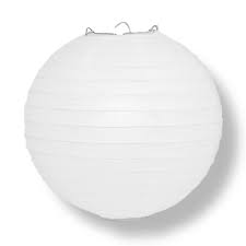 36 Inch White Jumbo Round Paper Lantern Even Ribbing Hanging Decoration On Sale Now Chinese Lanterns Cheap Lanterns At Bulk Wholesale Best Prices