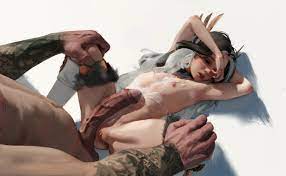 diathorn, original, highres, 1boy, 1girl, aftersex, age difference,  armpits, arms up, black hair, closed eyes, cum, cum on body, cum on upper  body, flat chest, from above, hands on another's legs, headdress,