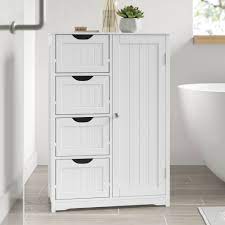 Complete your bathroom stuff with this small white cabinet to make your bathroom more decorative. Dotted Line Issac 22 W X 32 H X 11 8 D Free Standing Bathroom Cabinet Reviews Wayfair