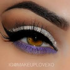 Black And Silver Eyeshadow Looks Silver Purple Eye Makeup Holiday Makeup Looks Hair Makeup