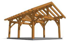 This carport is unique as it has a slanted roof. Garage Plans Timber Frame Hq