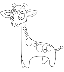 Free printable simple cartoon giraffe coloring page in vector format, easy to print from any device and automatically fit any paper size. Printable Cute Giraffe Coloring Pages Novocom Top